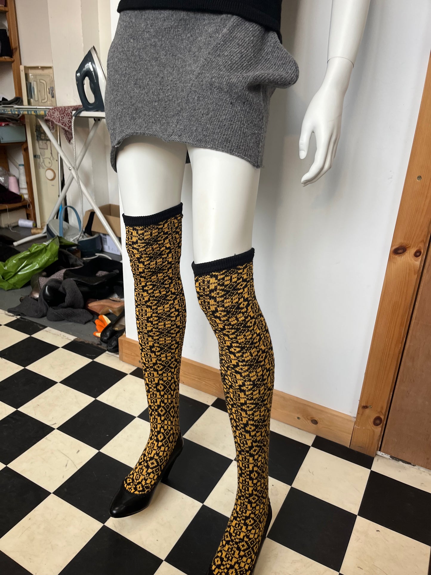Cotton fairisle reworked boots