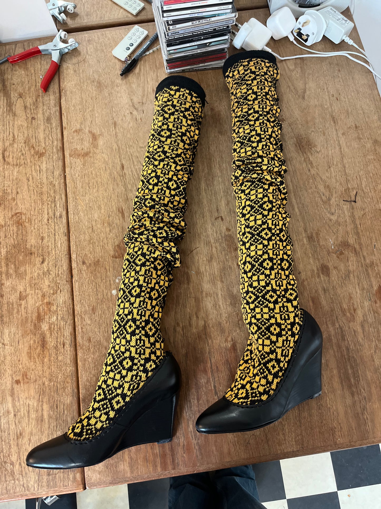 Cotton fairisle reworked boots