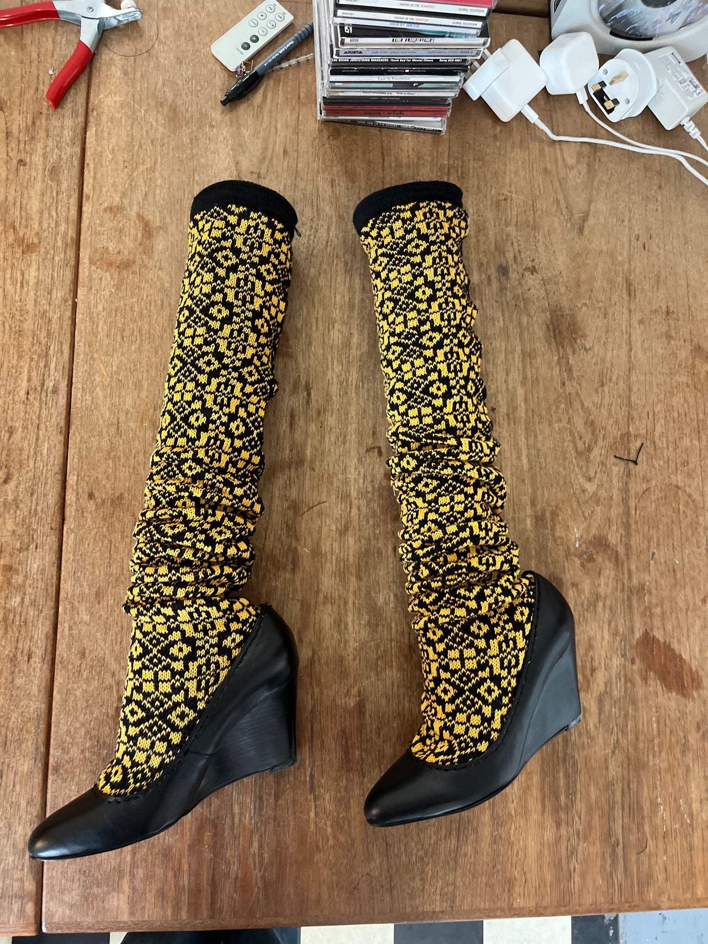 Cotton fairisle reworked boots