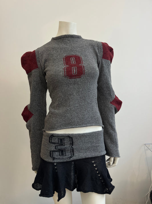 Football jersey wool knit jumper