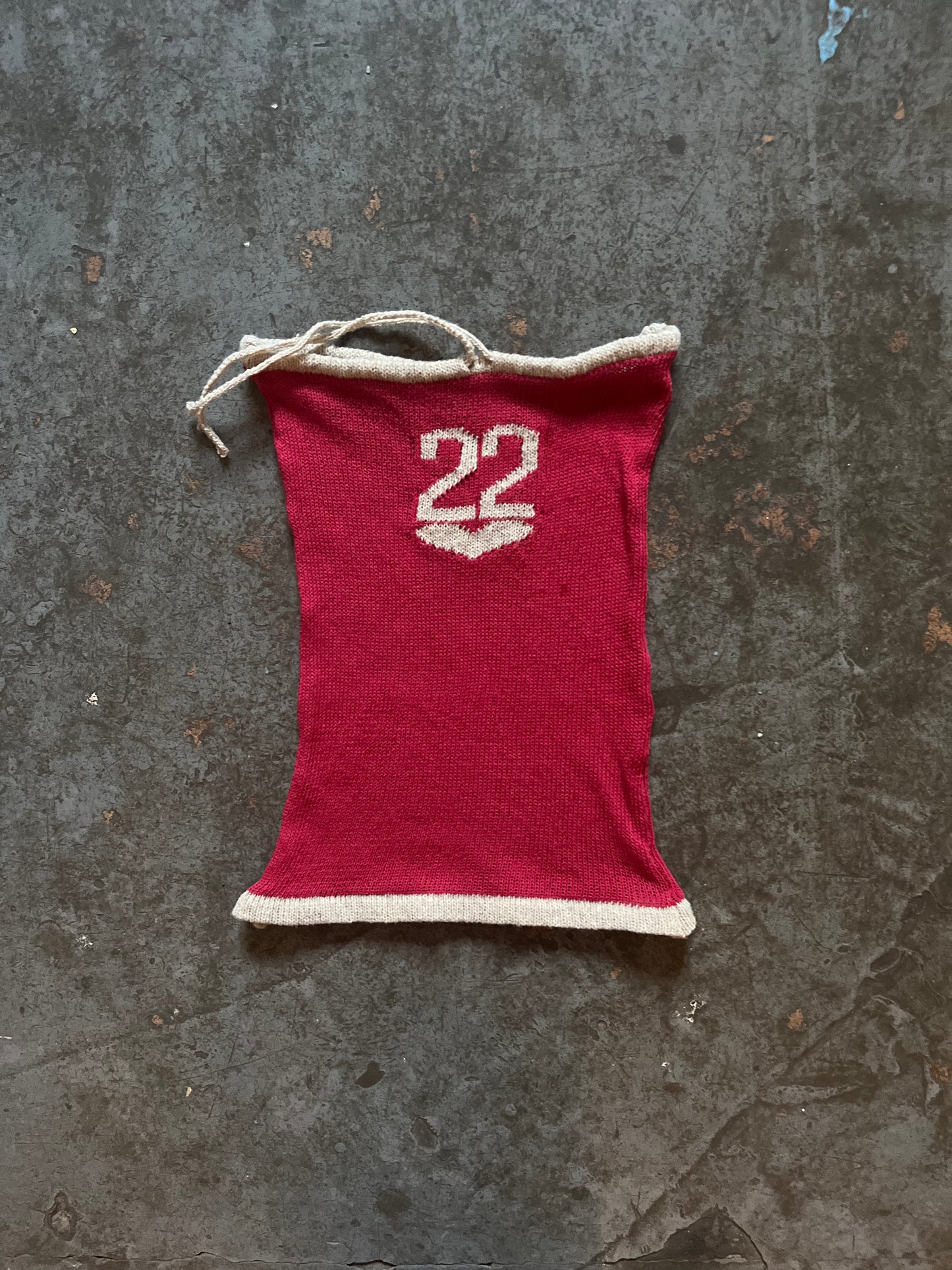 Number 22 cotton and recycled wool knit tube top