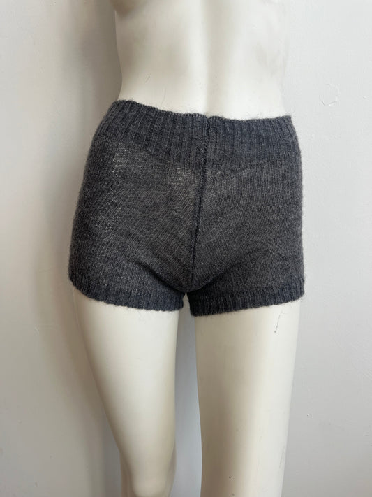 Mohair mini shorts - grey