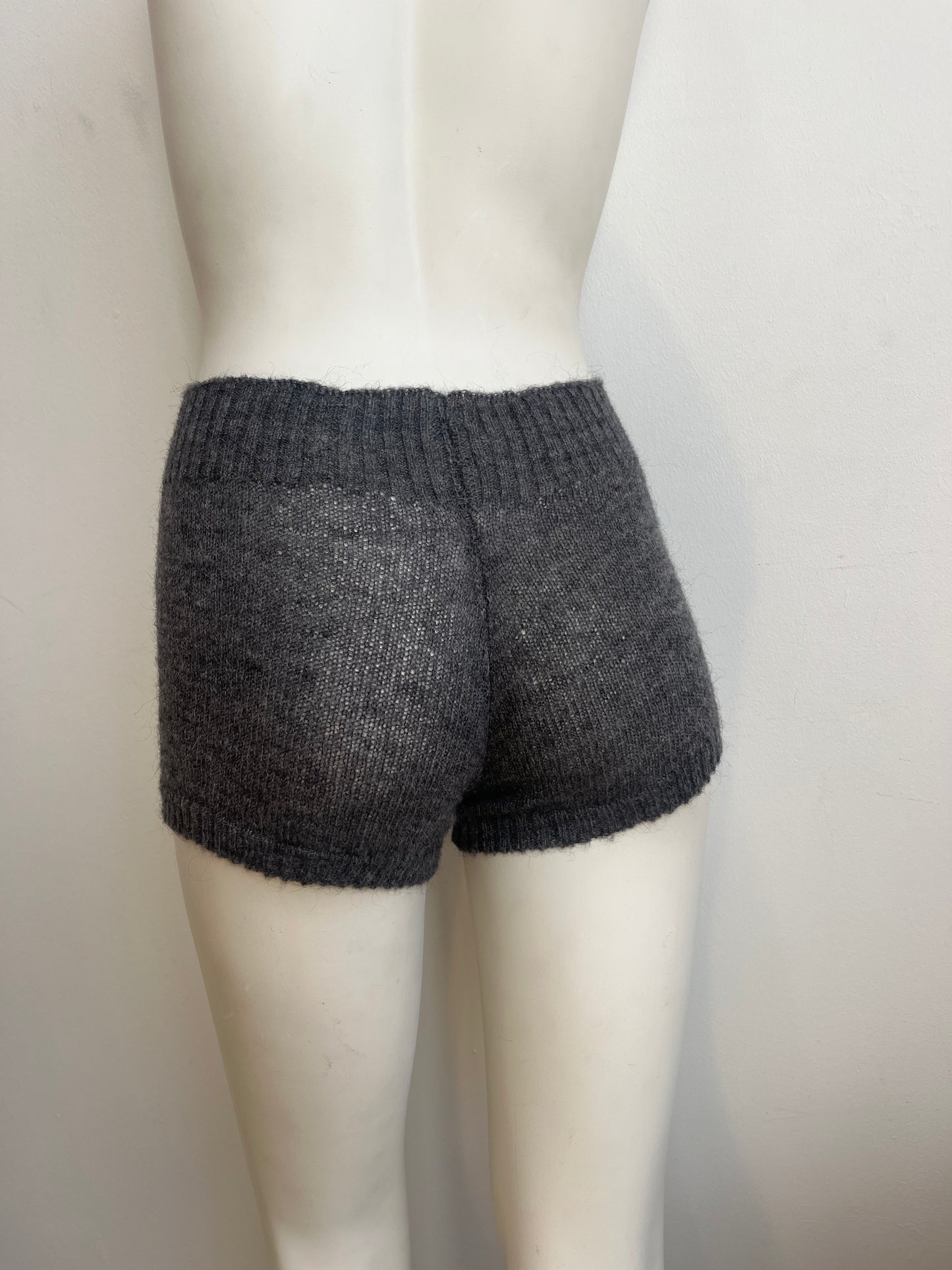 Mohair mini shorts - grey