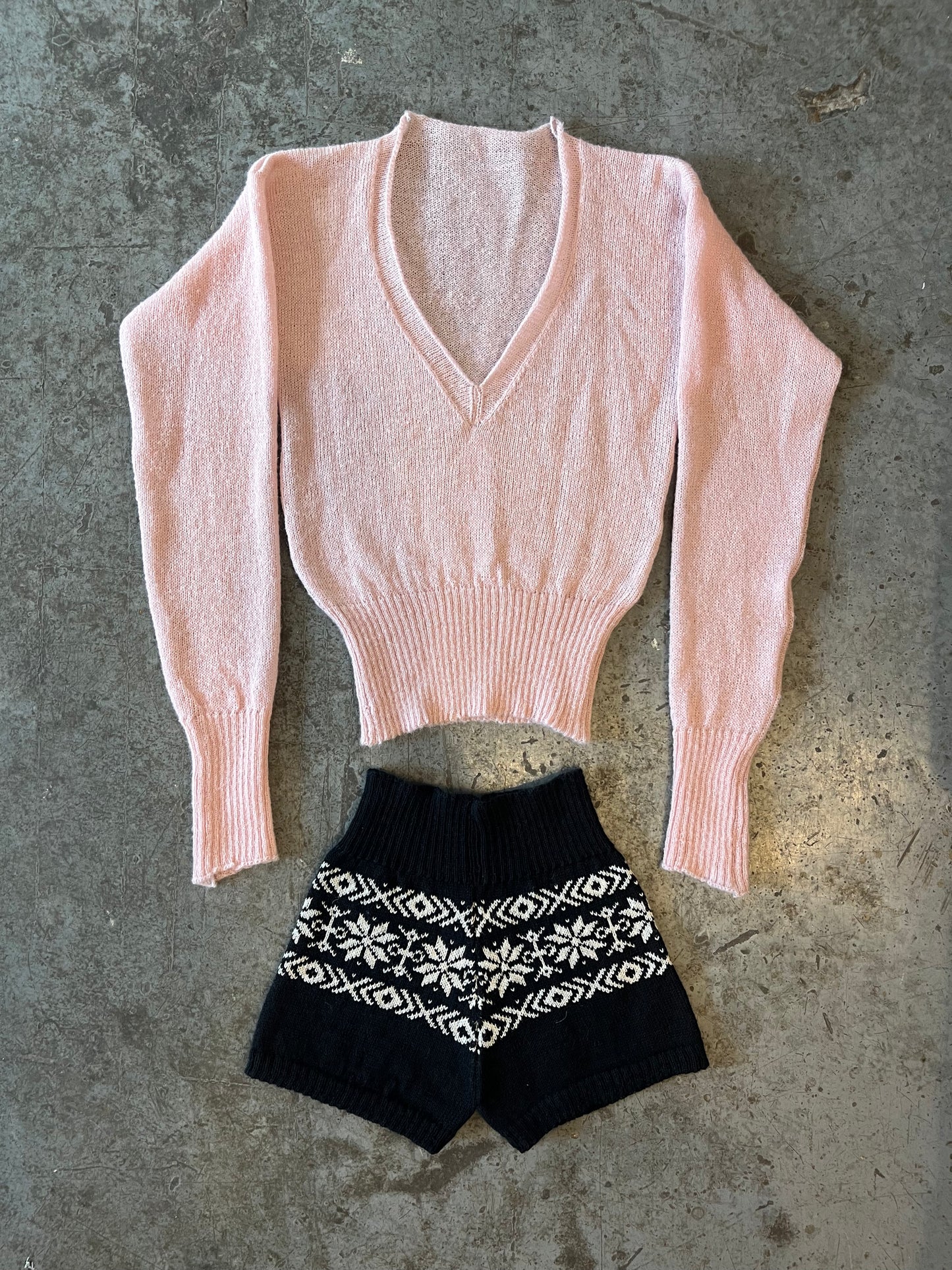 Wool mini shorts - fair isle