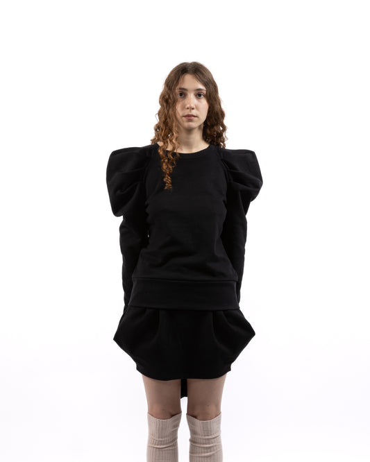 Pleated French Terry Sweatshirt