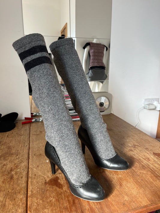 Reworked sock boots - grey