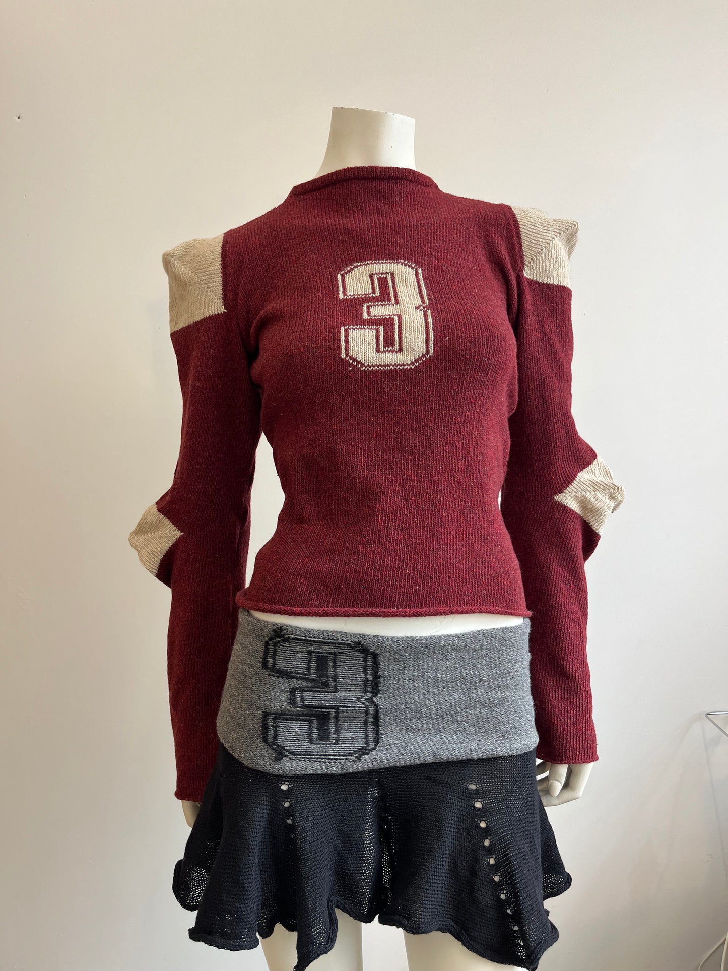 Football jersey wool knit jumper