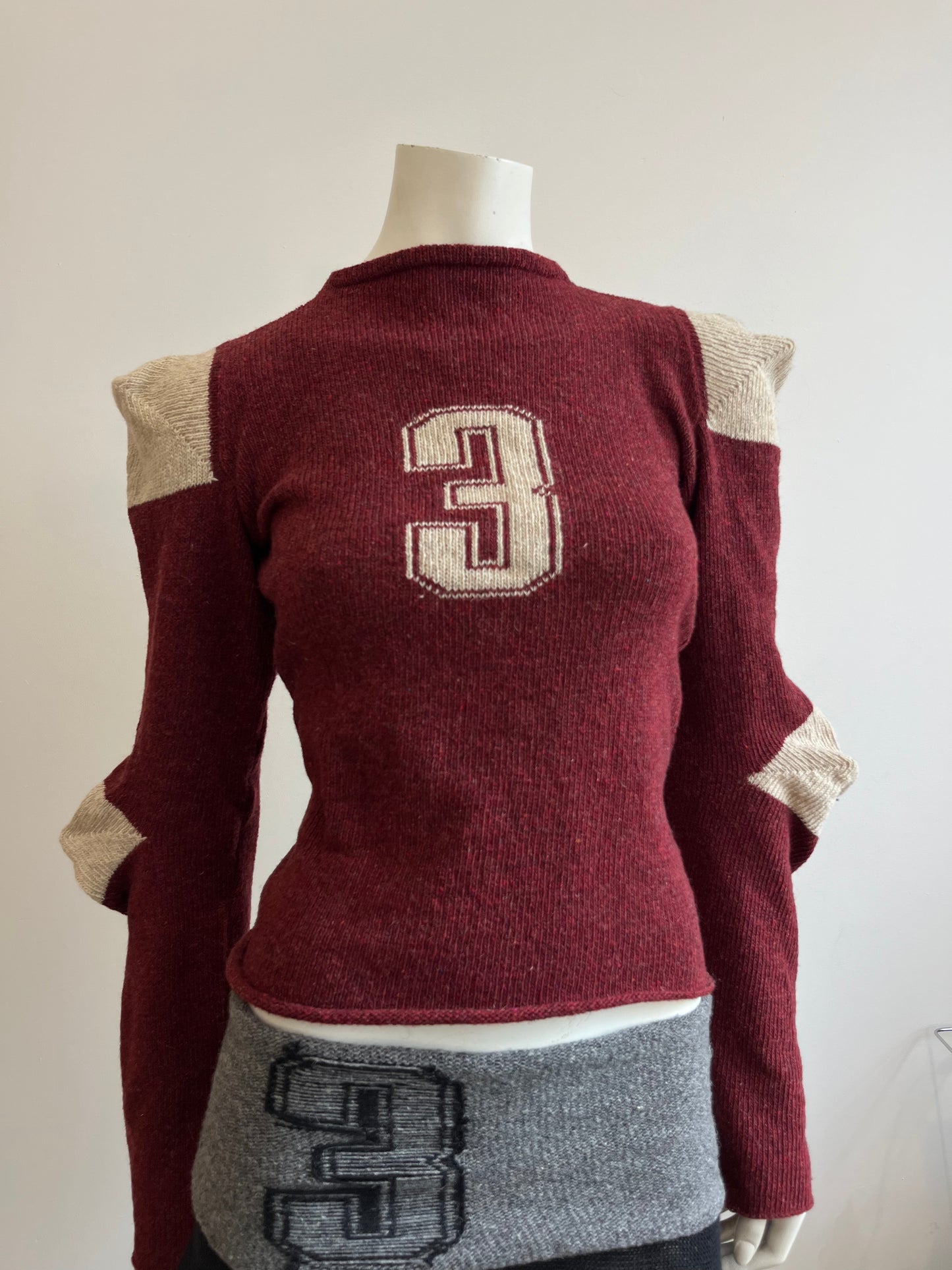 Football jersey wool knit jumper