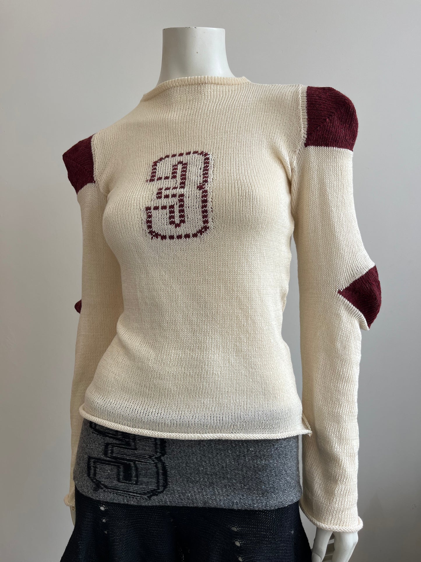 Football jersey cotton knit long sleeve