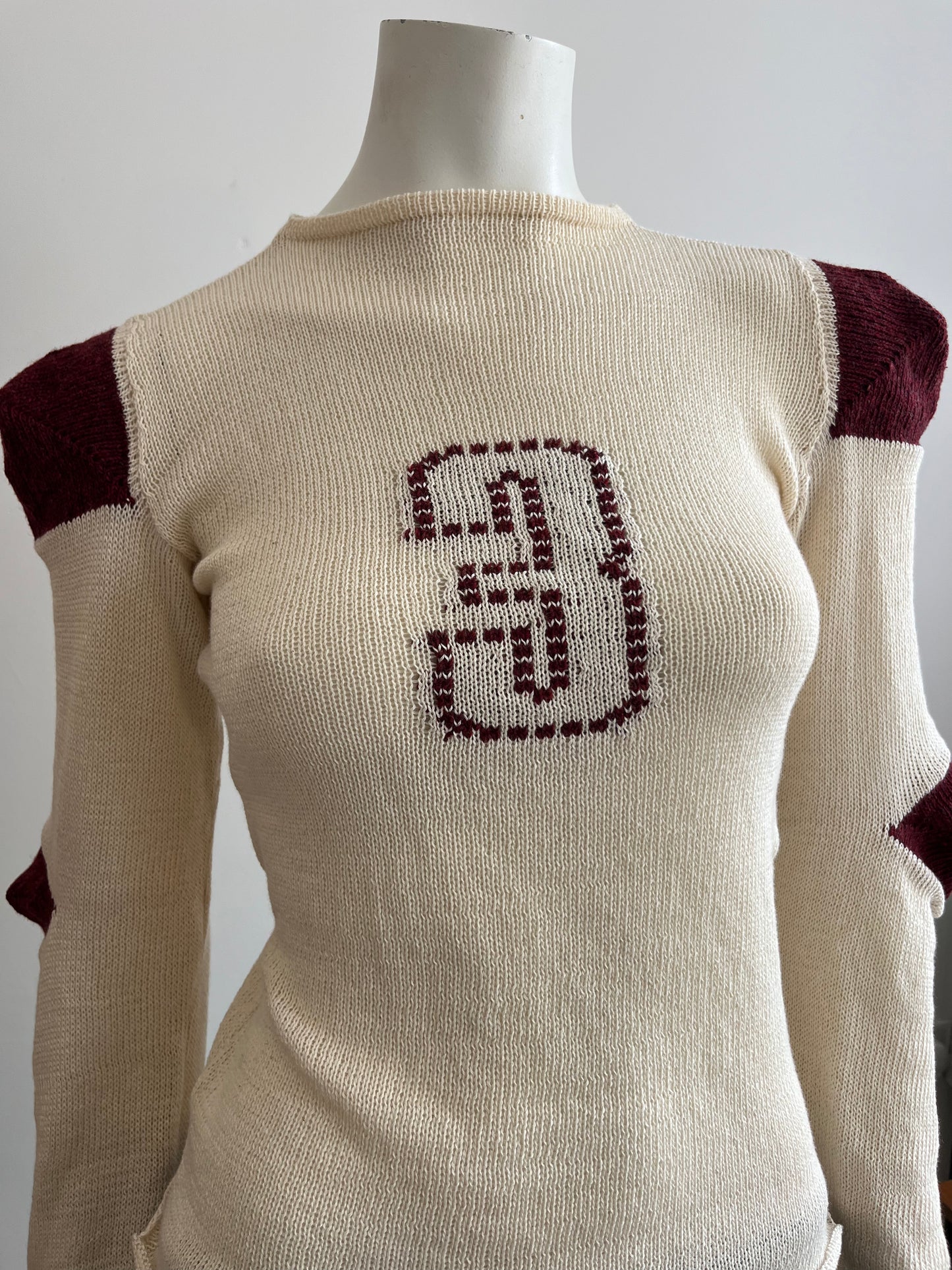 Football jersey cotton knit long sleeve