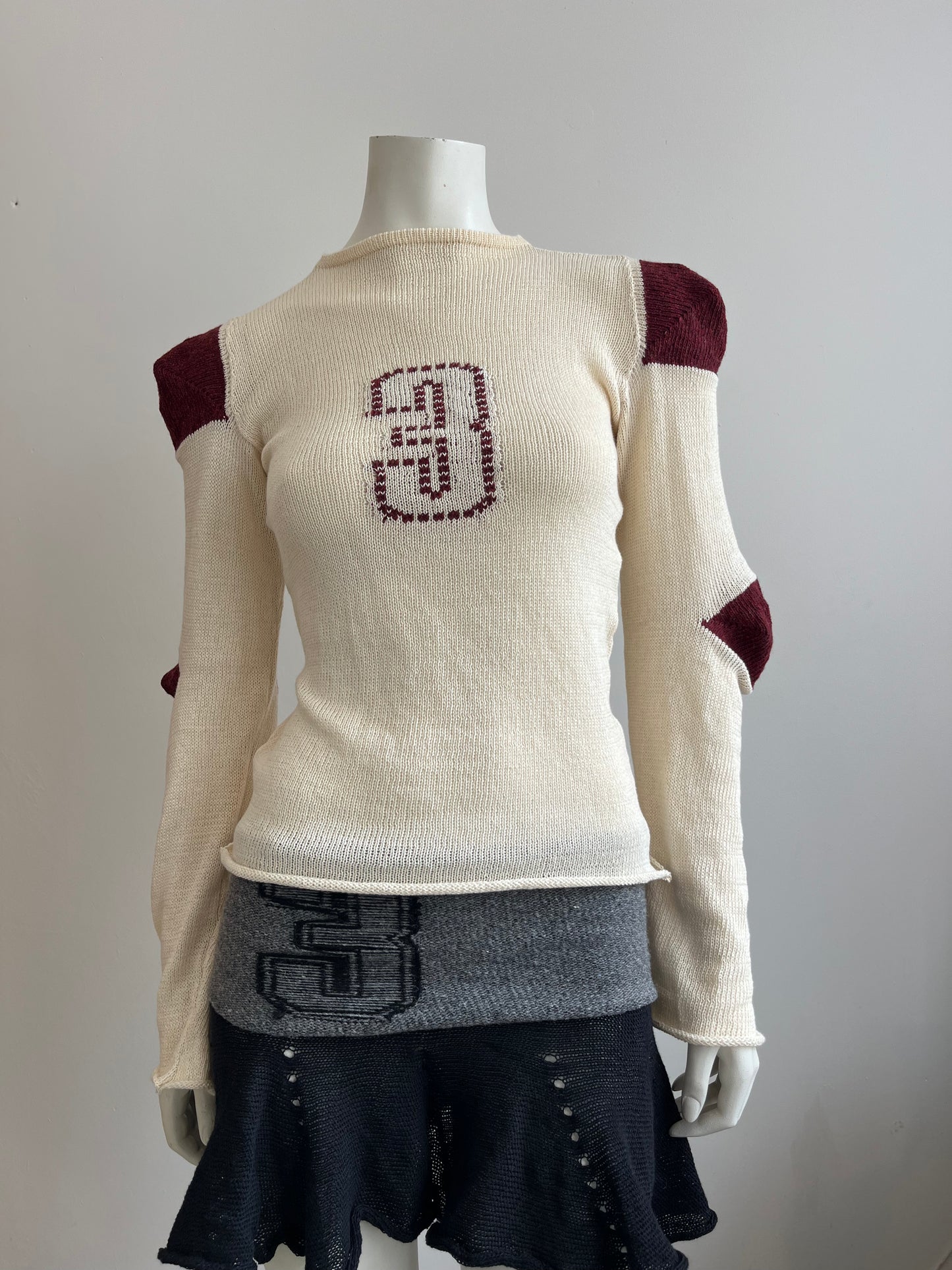 Football jersey cotton knit long sleeve