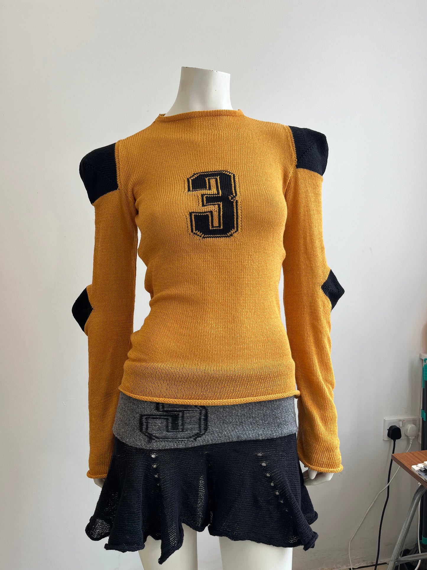 Football jersey cotton knit long sleeve