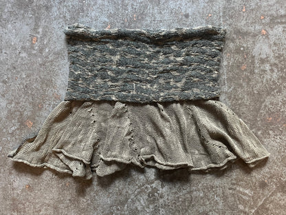 Camo ruffle mini skirt
