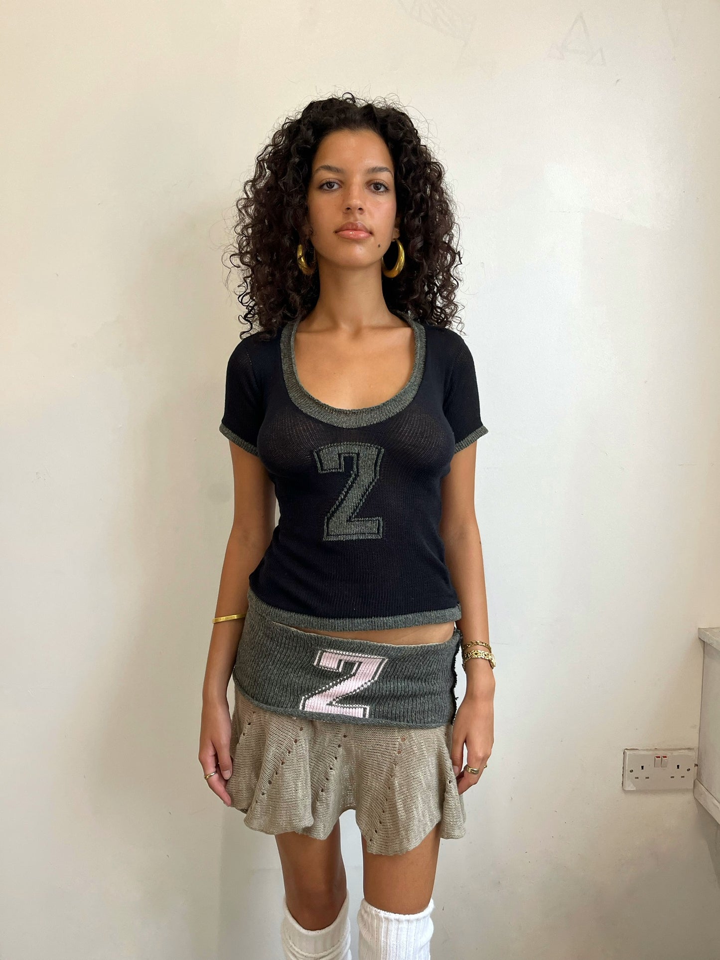 Custom knit football T-shirt