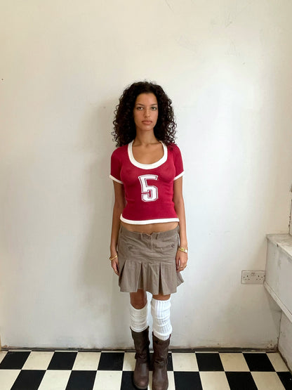 Custom knit football T-shirt