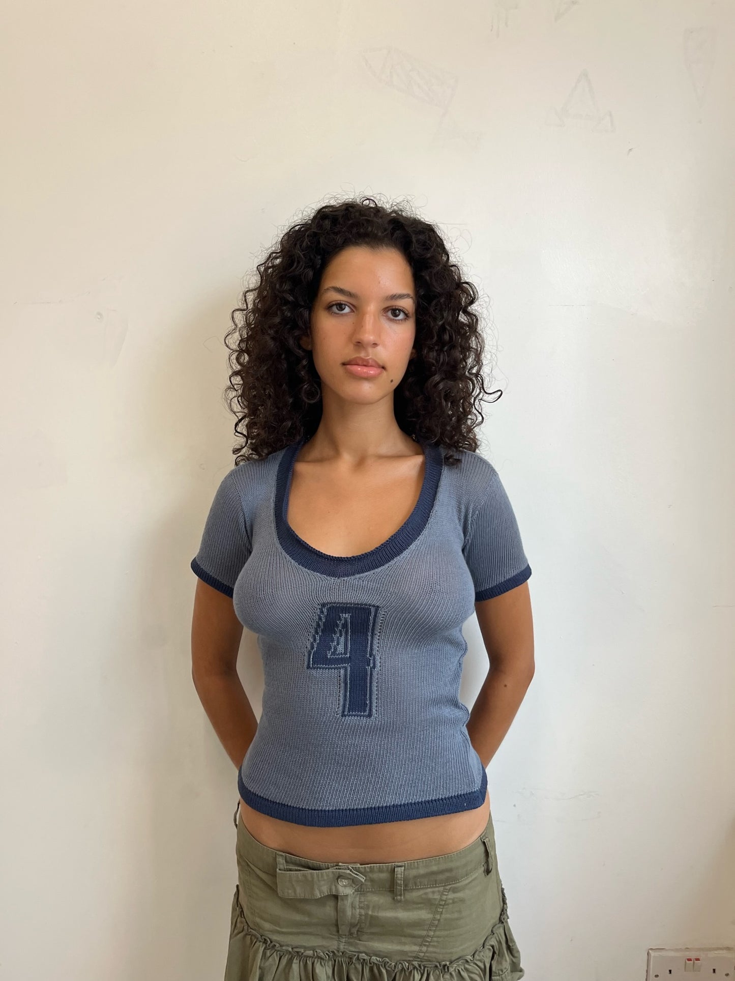 Custom knit football T-shirt