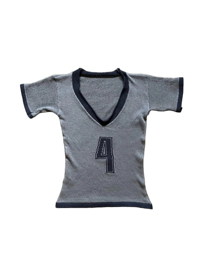Custom knit football T-shirt