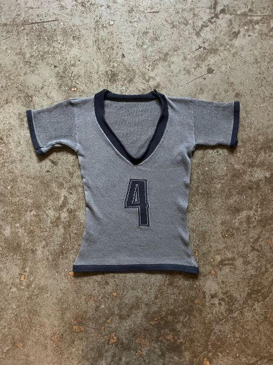 Custom knit football T-shirt