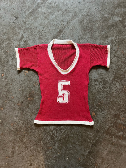 Custom knit football T-shirt