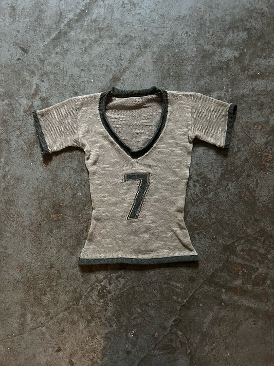 Custom knit football T-shirt