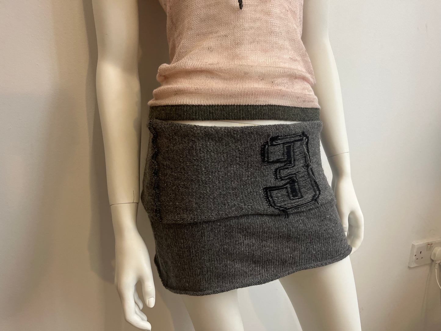 Wool mini skirt