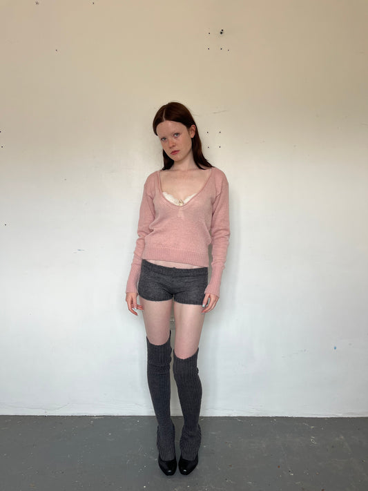 Moohair mini shorts- grey