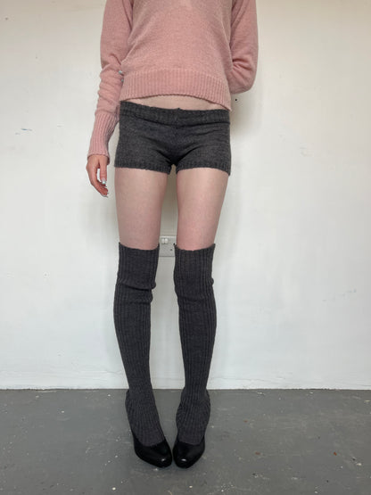 Moohair mini shorts- grey