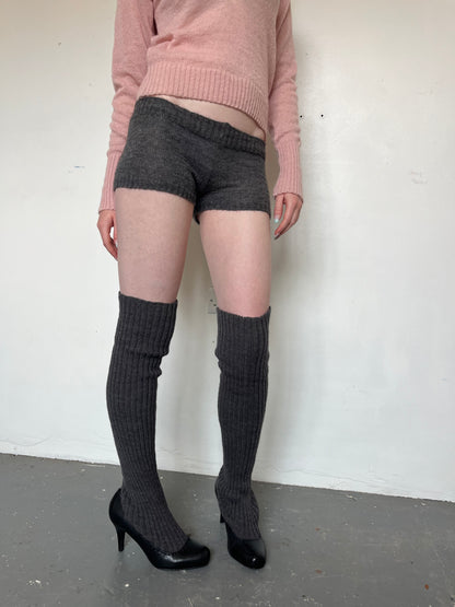 Moohair mini shorts- grey