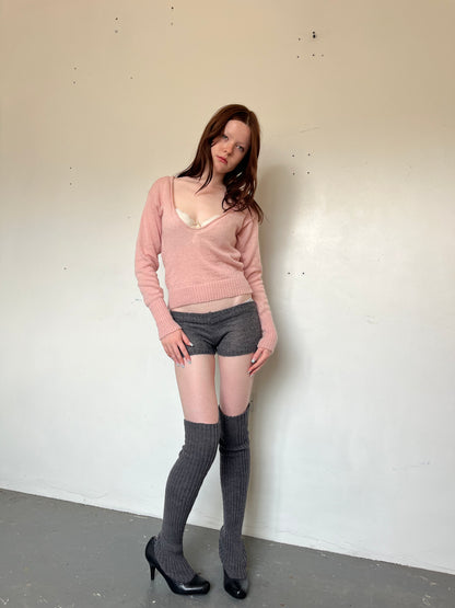 Moohair mini shorts- grey