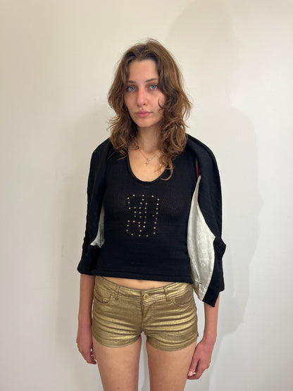 Black studded tank top