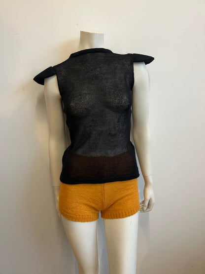 Mohair mini shorts - yellow