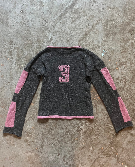 Wool blend football jumper