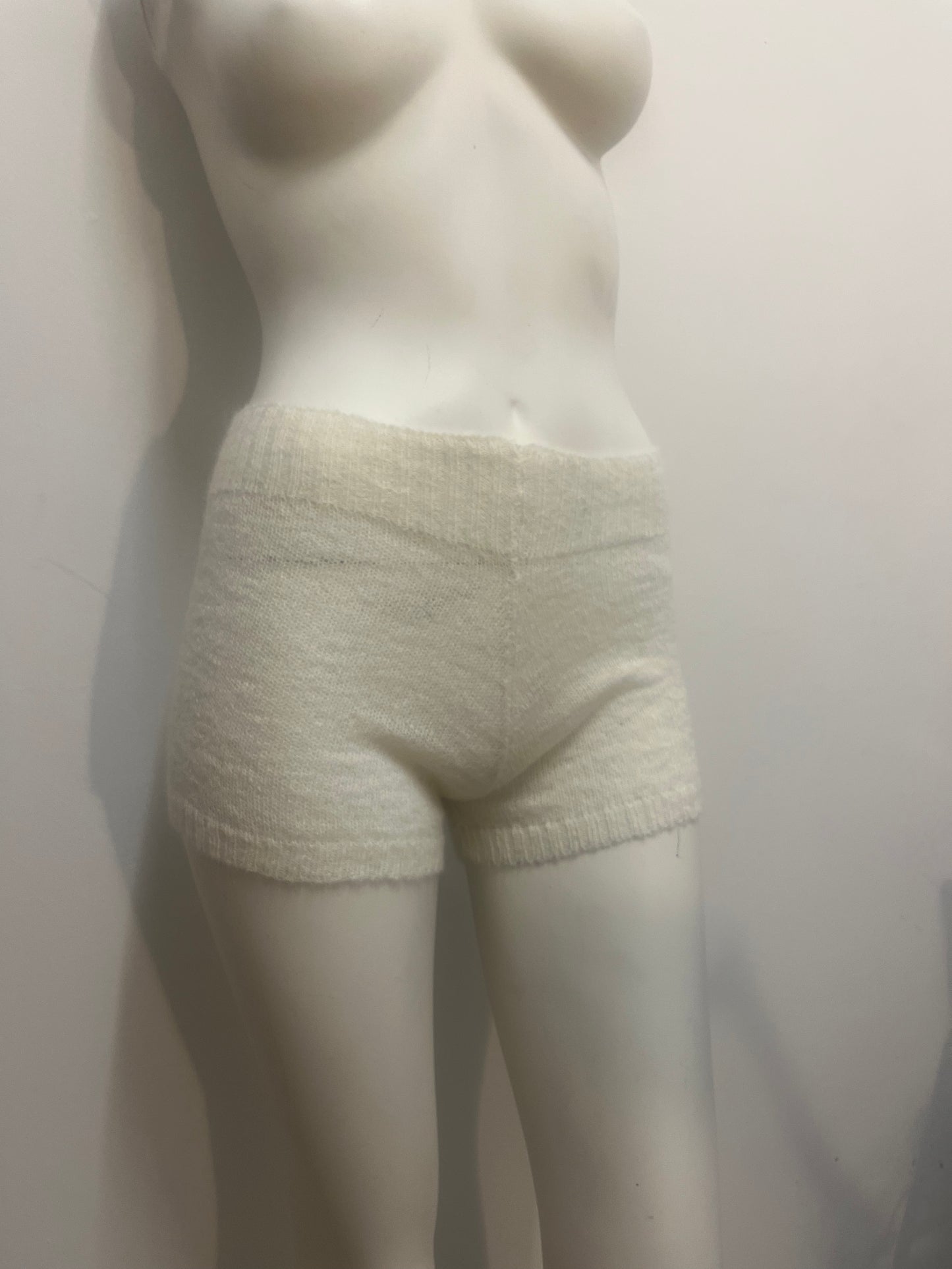 Mohair mini shorts - ivory