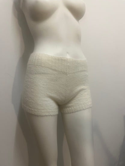 Mohair mini shorts - ivory
