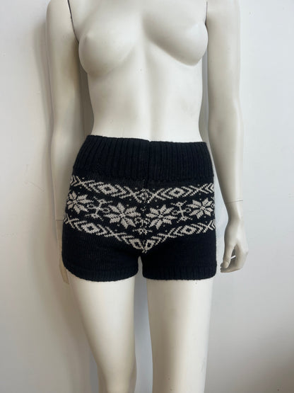 Wool mini shorts - fair isle
