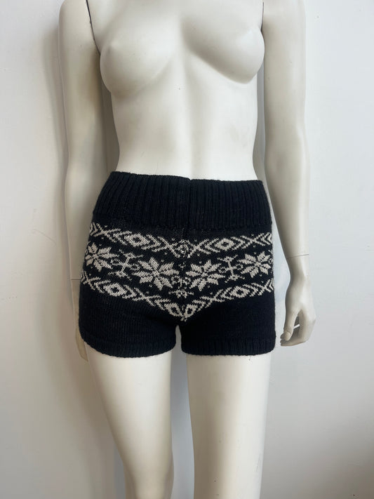 Wool mini shorts - fair isle