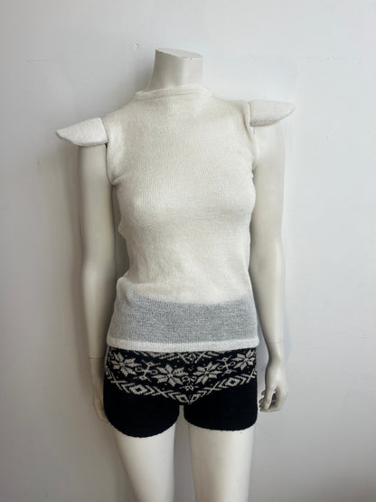 Shoulder pad top - ivory