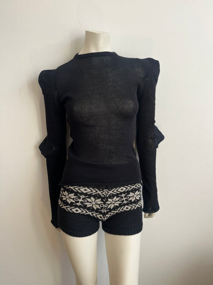 Wool mini shorts - fair isle