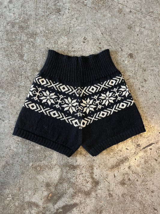 Wool mini shorts - fair isle