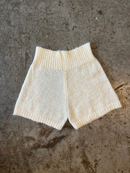 Mohair mini shorts - ivory