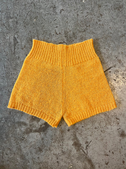 Mohair mini shorts - yellow