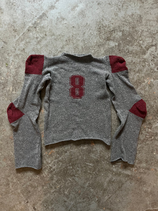 Football jersey wool knit jumper