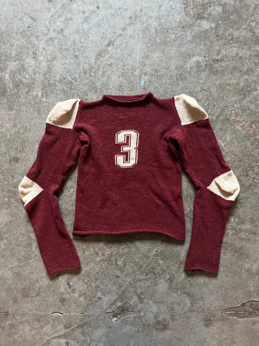 Football jersey wool knit jumper