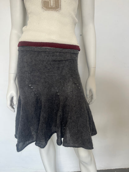 Mohair ruffle pencil skirt