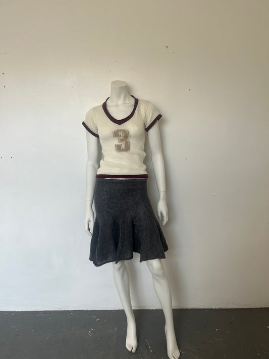 Mohair ruffle pencil skirt