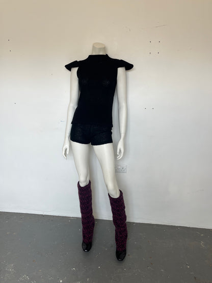 Shoulder pad top - black