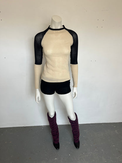 Raglan blouse- cream/black