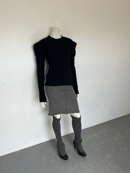 Mohair puff sleeve sweater