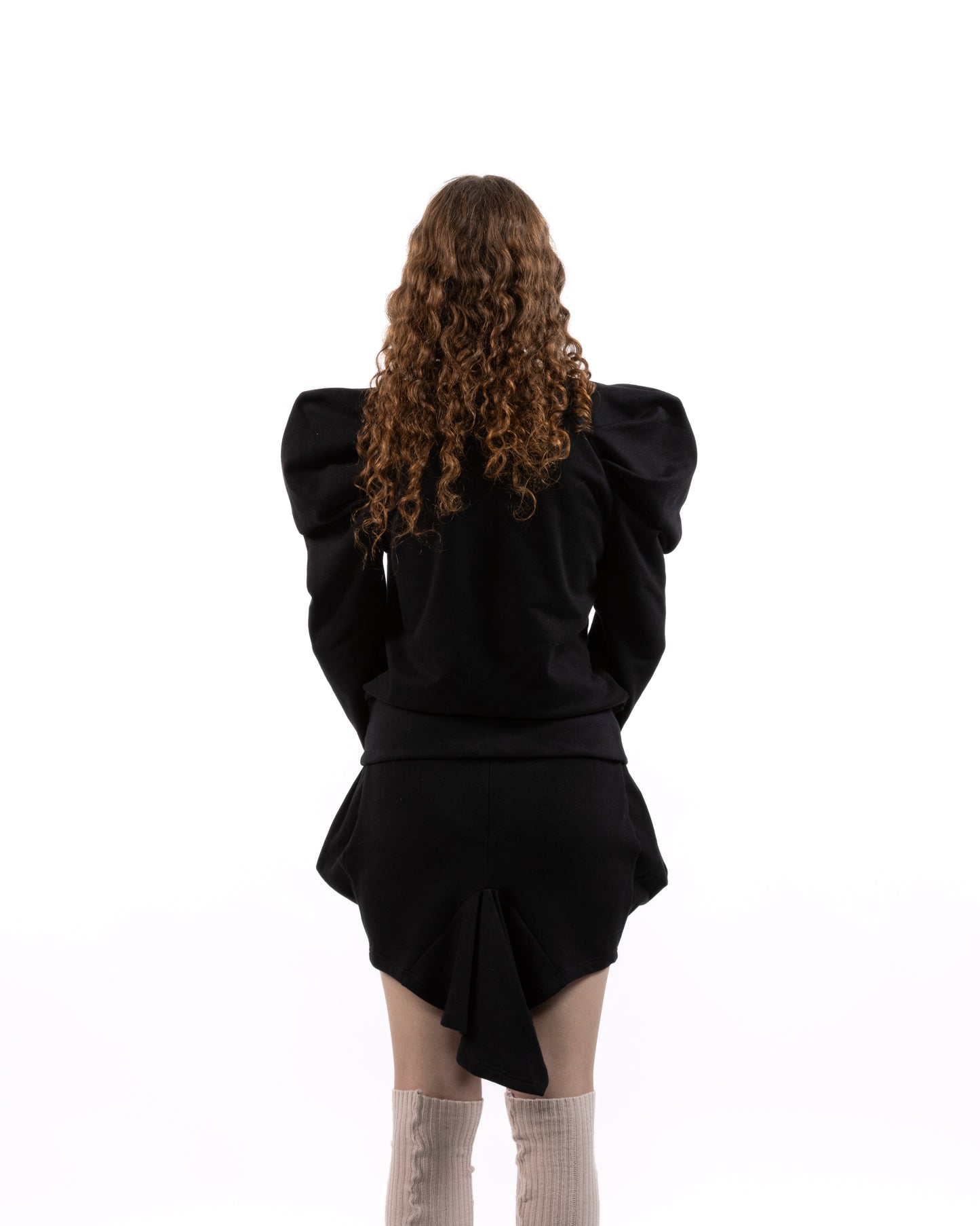 Pleated French Terry Sweatshirt