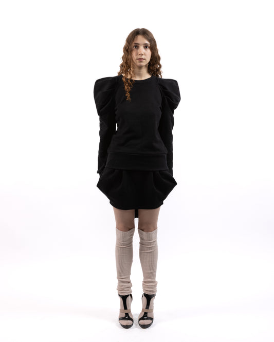 Pleated French Terry Sweatshirt